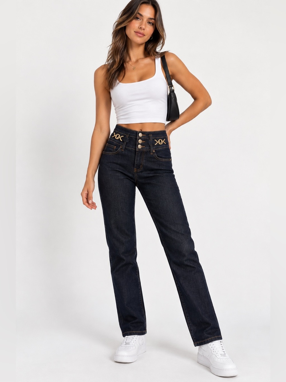 Liu Jo Rampy Bottom Up High Waist Dark Wash Jeans 28x30 NWT